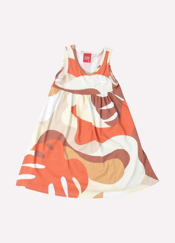 Kyly - Vestido Infantil Menina Folhagem Laranja 1