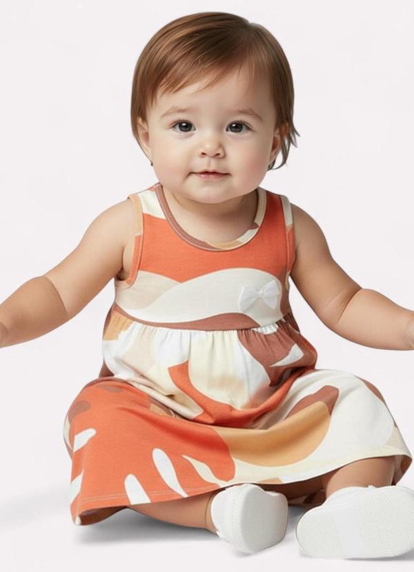 Kyly - Vestido Infantil Menina Folhagem Laranja 2