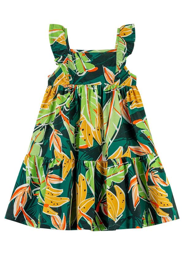 Nanai - Vestido Infantil Menina Folhagem Verde 2