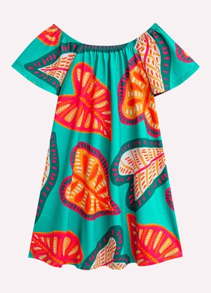 Nanai - Vestido Infantil Menina Folhagem Verde - NANAI