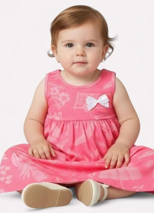 Kyly - Vestido Infantil Menina Folhagem Vermelho - KYLY
