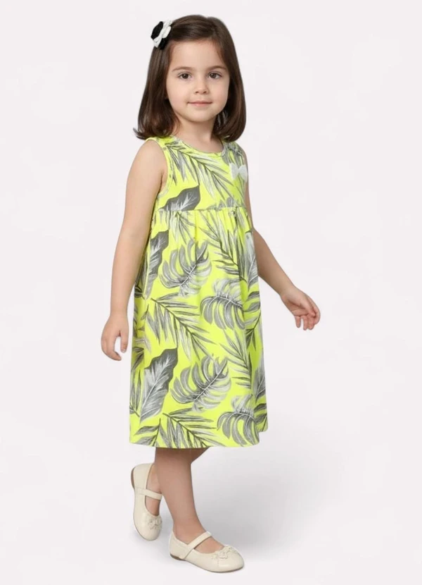 Kyly - Vestido Infantil Menina Folhagens Verde 1