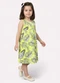 Kyly - Vestido Infantil Menina Folhagens Azul Marinho - variação: Verde