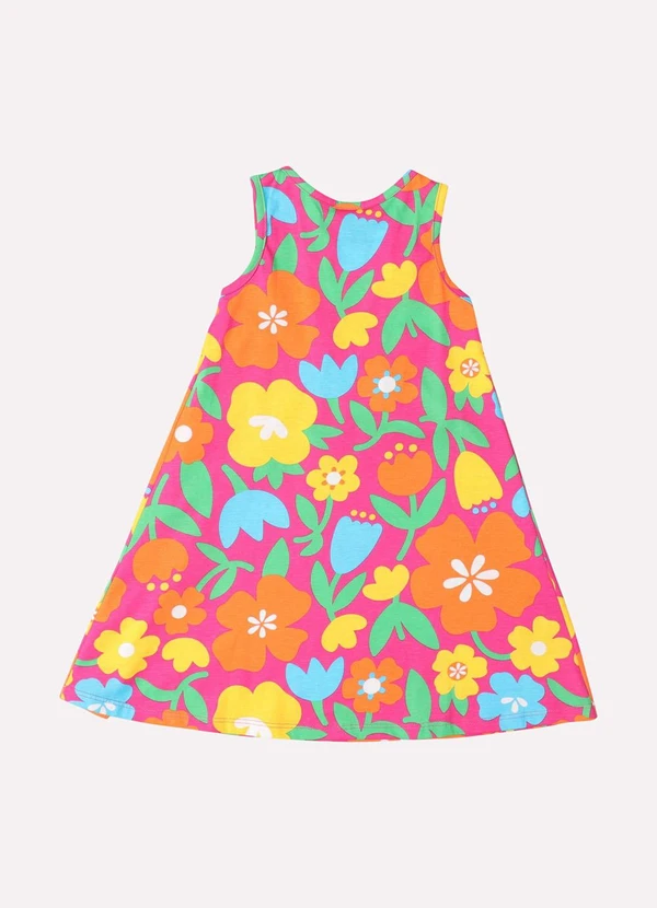 Kyly - Vestido Infantil Menina Folhagens Rosa 3