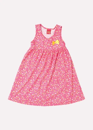 Kyly - Vestido Infantil Menina Folhagens Rosa - KYLY