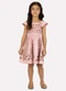 Milon - Vestido Infantil Menina Folhagens Branco - variação: Rosa