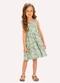 Milon - Vestido Infantil Menina Folhas Milon Azul - variação: Verde
