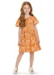 Colorittá - Vestido Infantil Menina Folhas Tropical Marrom - variação: Marrom