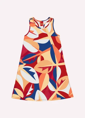 Kyly - Vestido Infantil Menina Folhas Vermelho - KYLY