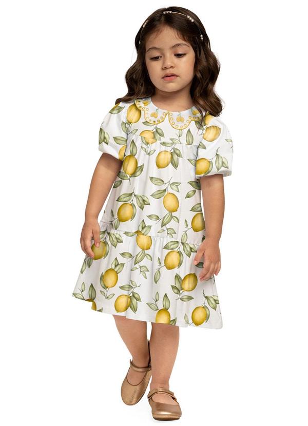 Milon - Vestido Infantil Menina Fruta Amarelo