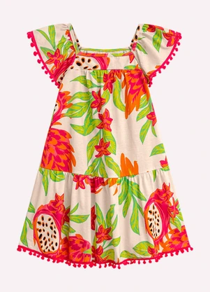 Nanai - Vestido Infantil Menina Fruta Bege - NANAI