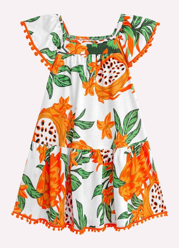 Nanai - Vestido Infantil Menina Fruta Branco 1