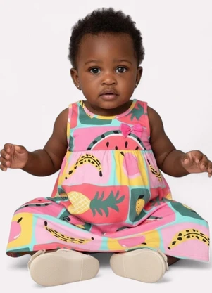 Kyly - Vestido Infantil Menina Fruta Verde - KYLY