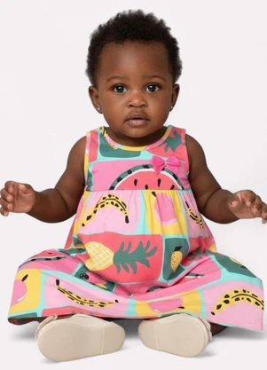 Kyly - Vestido Infantil Menina Fruta Verde - KYLY