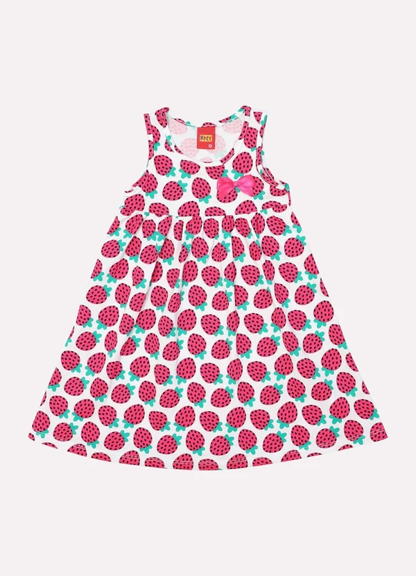 Kyly - Vestido Infantil Menina Frutas Branco 1