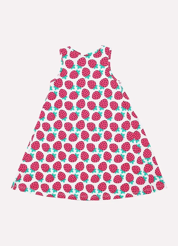 Kyly - Vestido Infantil Menina Frutas Branco 3