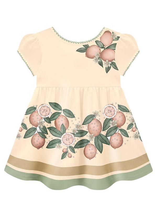 Milon - Vestido Infantil Menina Frutas Laranja