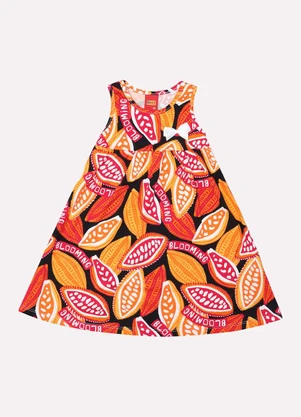 Kyly - Vestido Infantil Menina Frutas Preto - KYLY
