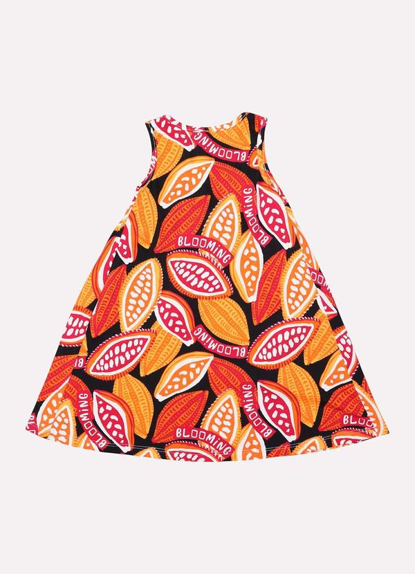 Kyly - Vestido Infantil Menina Frutas Preto 3