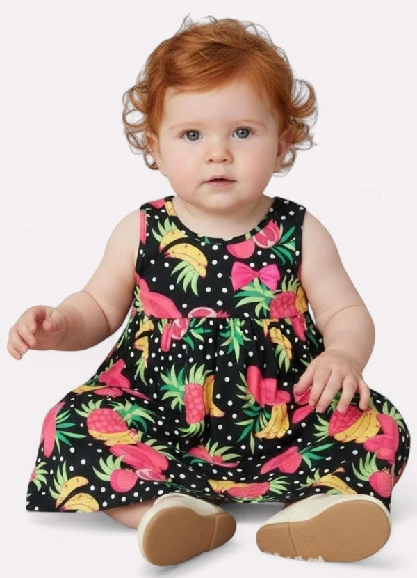 Kyly - Vestido Infantil Menina Frutas Preto 2