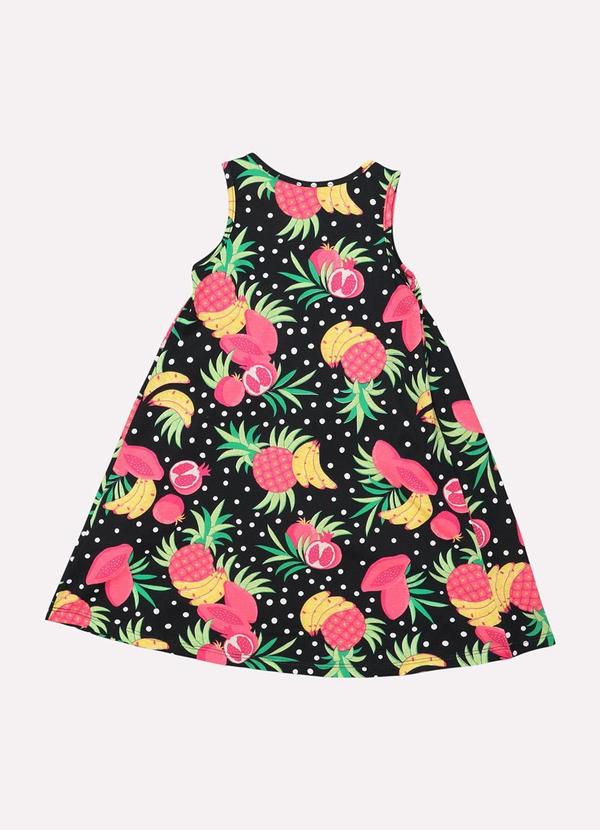 Kyly - Vestido Infantil Menina Frutas Preto 3