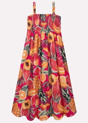 Kyly - Vestido Infantil Menina Frutas Rosa - KYLY