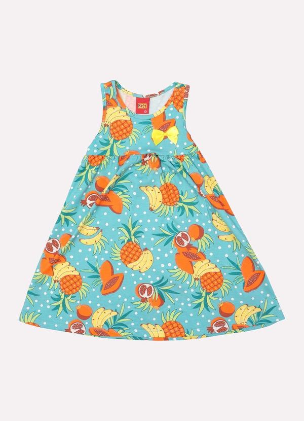 Kyly - Vestido Infantil Menina Frutas Verde 1