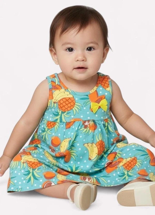 Kyly - Vestido Infantil Menina Frutas Verde