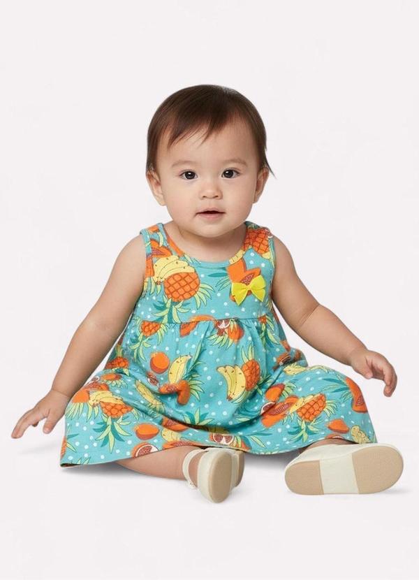 Kyly - Vestido Infantil Menina Frutas Verde 2