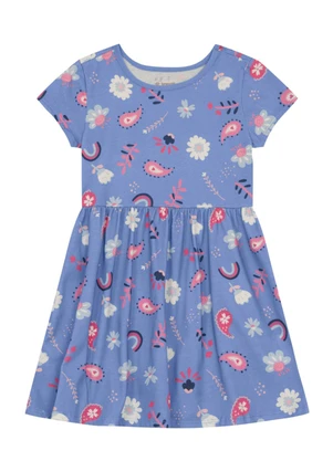 Brandili - Vestido Infantil Menina Frutinhas Azul - BRANDILI