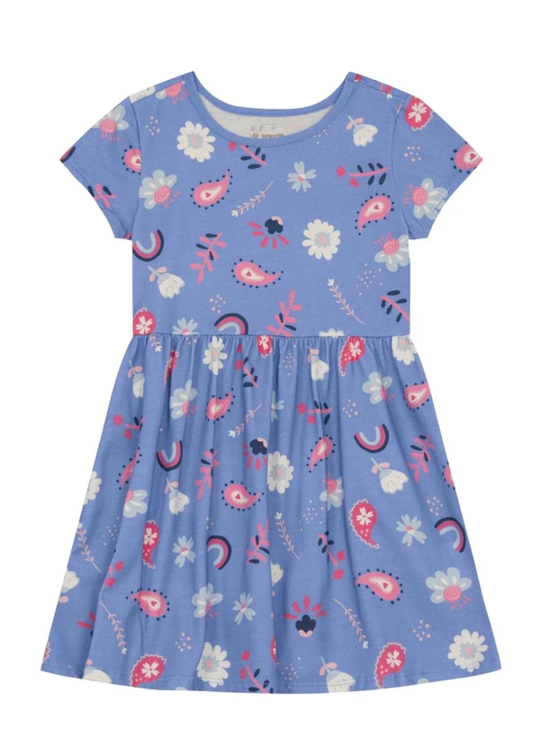 Brandili - Vestido Infantil Menina Frutinhas Azul 2