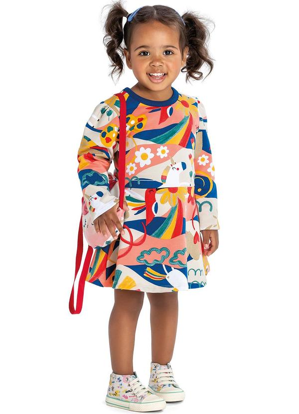 Elian - Vestido Infantil Menina Fun com Bolsa Unicórnio A 1