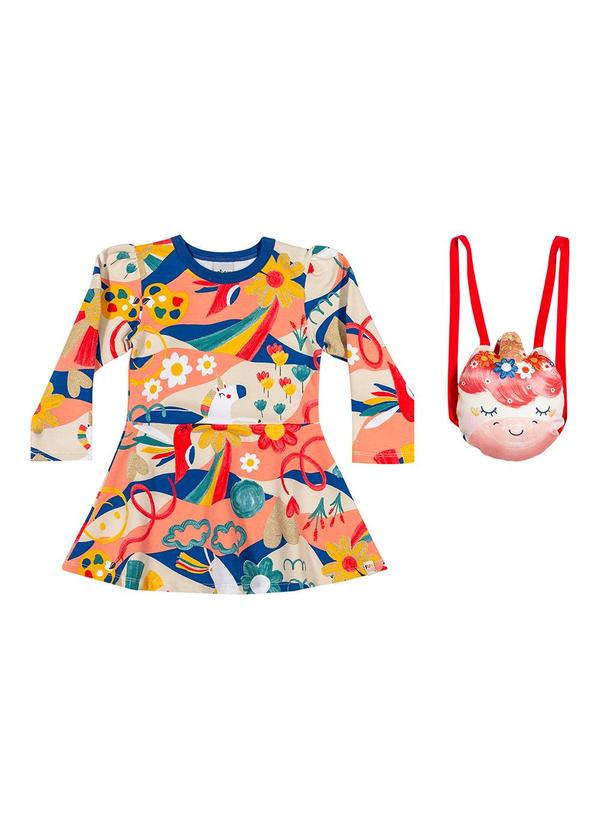 Elian - Vestido Infantil Menina Fun com Bolsa Unicórnio A 2