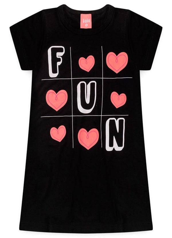 Rosa Azul - Vestido Infantil Menina Fun Iaia Preto