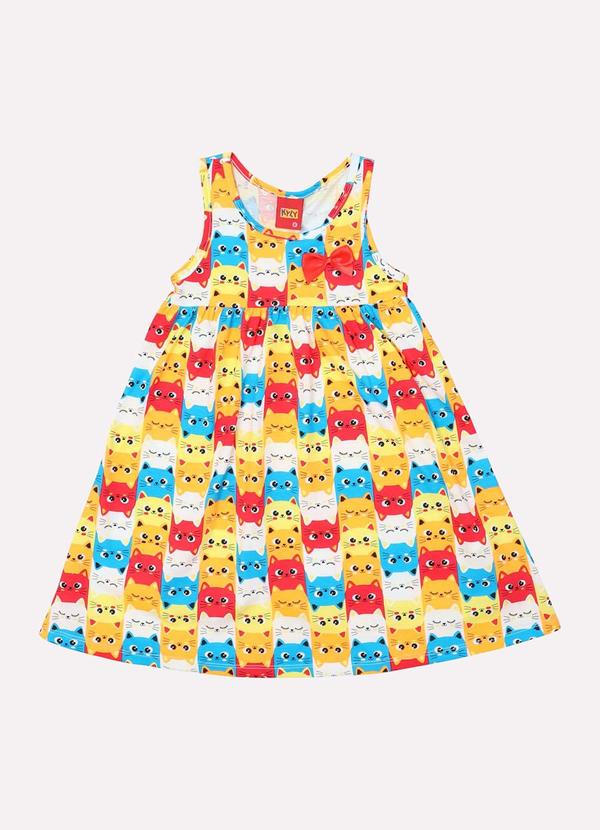 Kyly - Vestido Infantil Menina Gatinho Branco 2