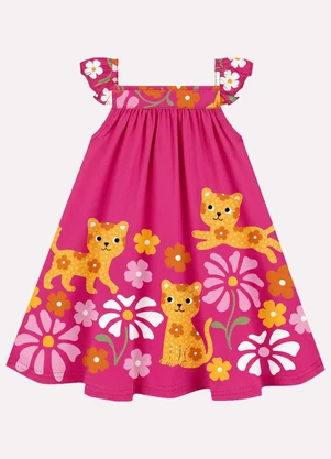 Kyly - Vestido Infantil Menina Gatinhos Rosa - KYLY