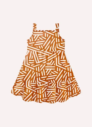 Kyly - Vestido Infantil Menina Geométrica Amarelo - KYLY