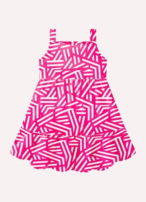 Kyly - Vestido Infantil Menina Geométrica Rosa - KYLY