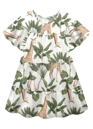 Nanai - Vestido Infantil Menina Girafa Off White - NANAI