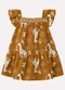 Kyly - Vestido Infantil Menina Girafas Azul - variação: Marrom