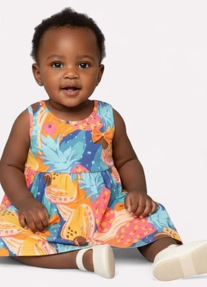 Kyly - Vestido Infantil Menina Godê Amarelo - KYLY