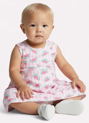 Kyly - Vestido Infantil Menina Godê Rosa - KYLY