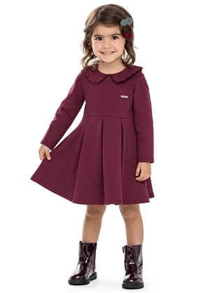 Colorittá - Vestido Infantil Menina Gola Boneca Vermelho - COLORITTÁ