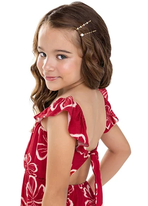 Colorittá - Vestido Infantil Menina Hibiscos Vermelho - COLORITTÁ