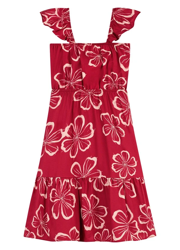 Colorittá - Vestido Infantil Menina Hibiscos Vermelho 3