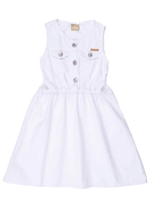 Milon Vestido Infantil Menina Jeans Jeans