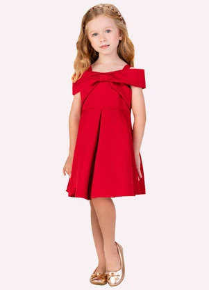 Vestido Infantil Menina Laço Milon (Vermelho) - MILON