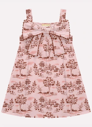 Milon - Vestido Infantil Menina Laço Rosa - MILON
