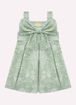 Milon - Vestido Infantil Menina Laço Verde - MILON
