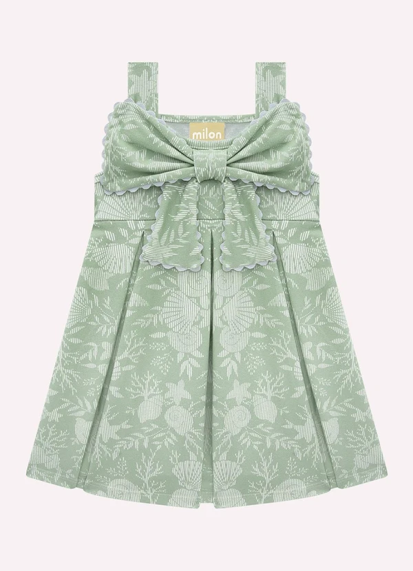 Milon - Vestido Infantil Menina Laço Verde 2